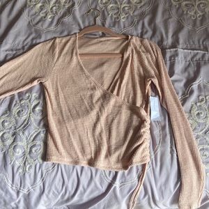 American Eagle Pink Crossover Sweater